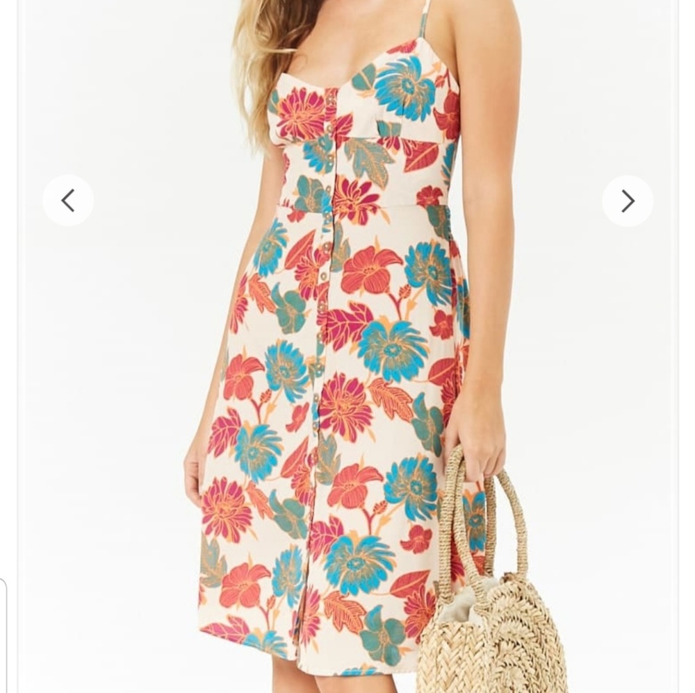 Floral Button-Front Dress